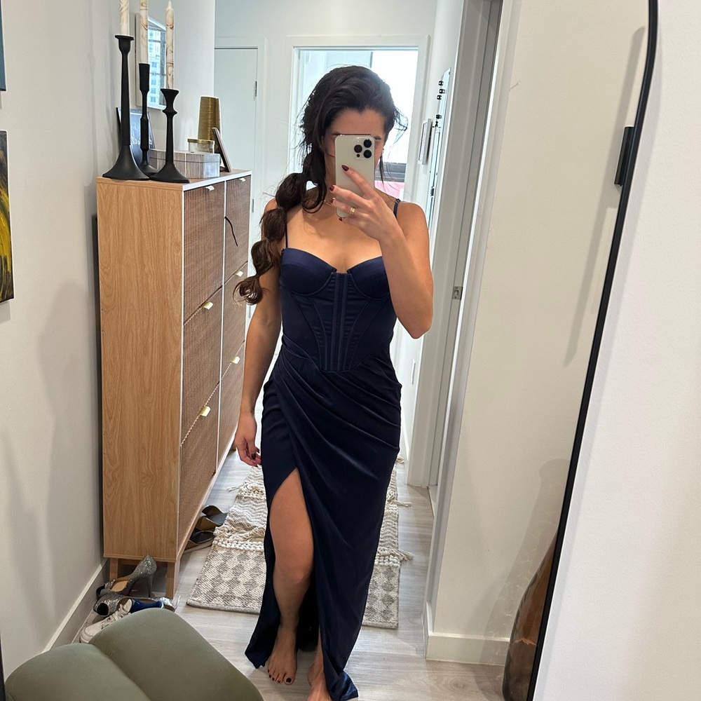 Chic Cocktail Navy Dress